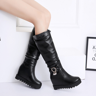 高筒靴雪地靴子中筒靴女靴长筒靴内增高女鞋 秋冬季 高跟鞋 2025新款