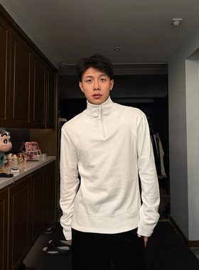 FOG EMMA半高领拉链德绒长袖T恤男秋冬季休闲保暖插肩袖体恤衫