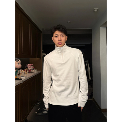 FOGEMMA半高领拉链德绒长袖T恤