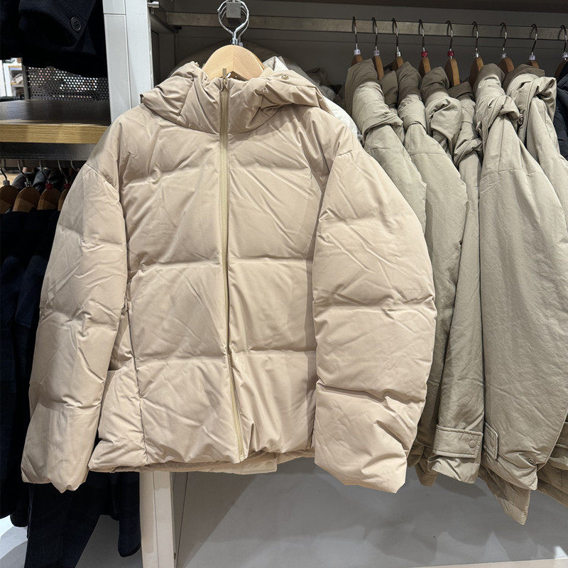 冬羽绒服保暖防风压胶无缝连帽羽绒服女外套Y469896