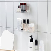 轻奢卫生间置物架洗漱台面化妆品收纳盒免打孔壁挂沐浴露收纳架子