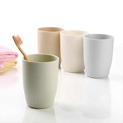 素色漱口杯塑料情侣刷牙杯洗漱杯子加厚圆形漱口杯水杯旅游便携