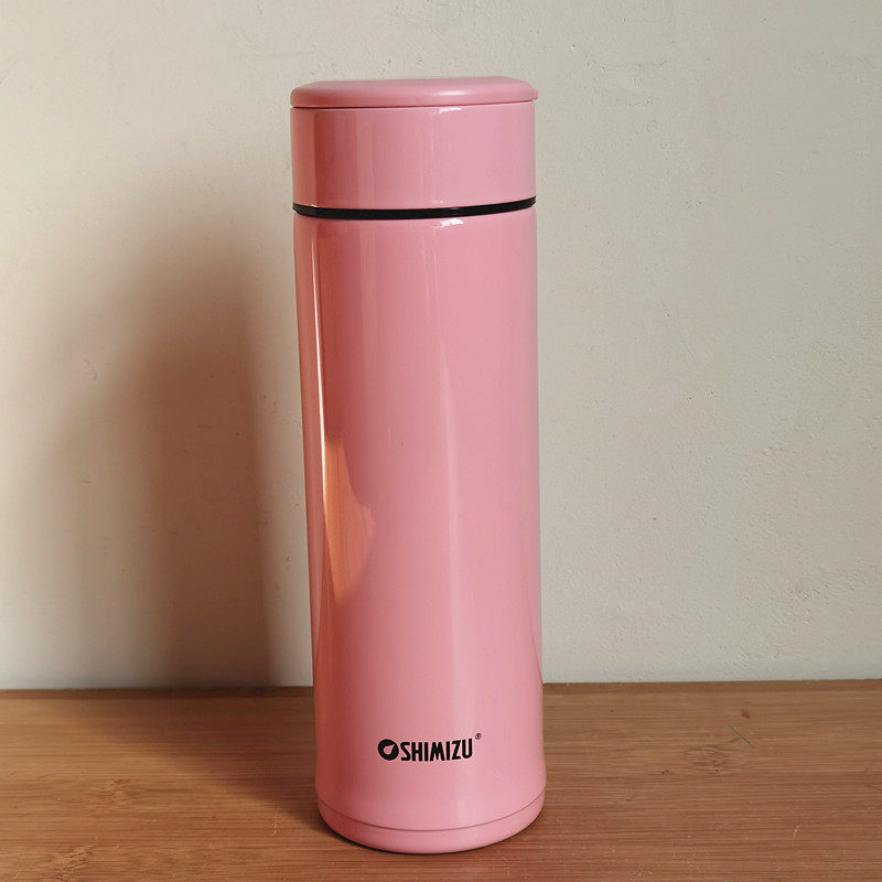 SHIMIZU清水保温杯女士可爱便携轻便水杯大容量易携带细长型茶杯