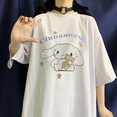 實拍夏季日系印花寬鬆版短袖恤女學生