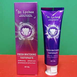 英国进口Dr.Lychee色修美白牙膏100g单支装清新口气护齿牙膏 特价