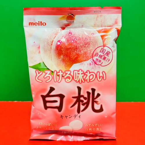 临期特价 日本进口Meito名糖岗山白桃味糖果79g袋装休闲零食硬糖
