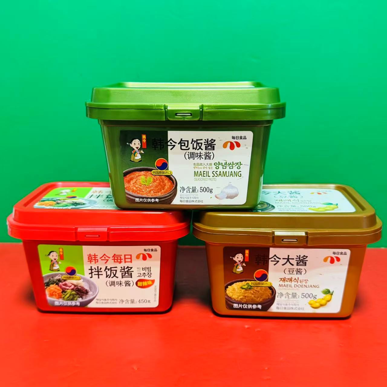 临期特价 韩国进口韩今大酱豆酱包饭酱拌饭酱450g盒装凉拌调味酱