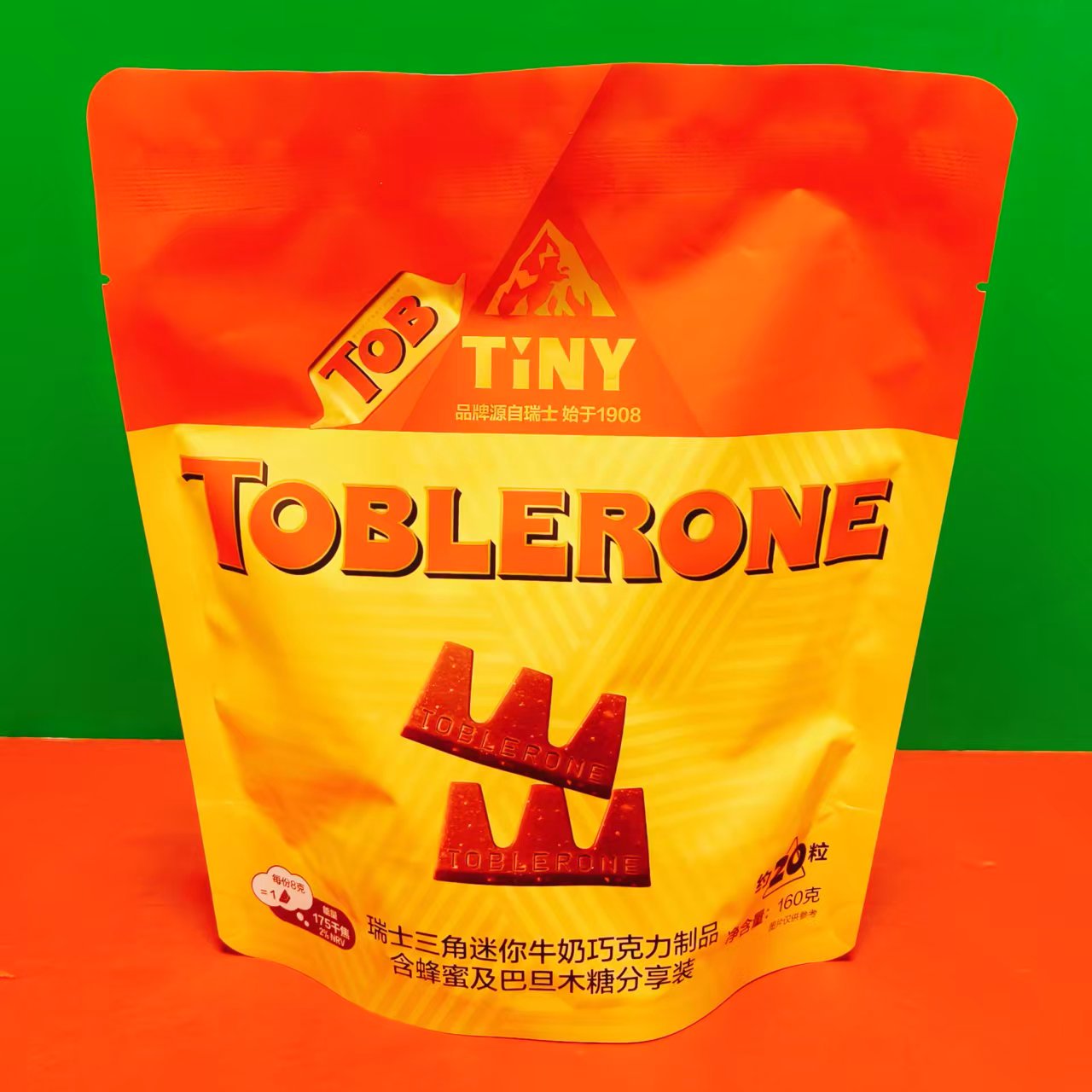 瑞士三角迷你牛奶巧克力制品含蜂蜜及巴旦木糖分享装160g喜糖零食
