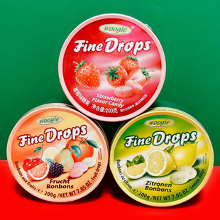 Woogie牌柠檬味综合水果草莓味糖果200g盒装网红零食硬糖 折扣价