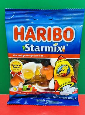 临期特价土耳其进口Haribo/哈瑞宝星满贯橡皮糖混合味糖果80g袋装