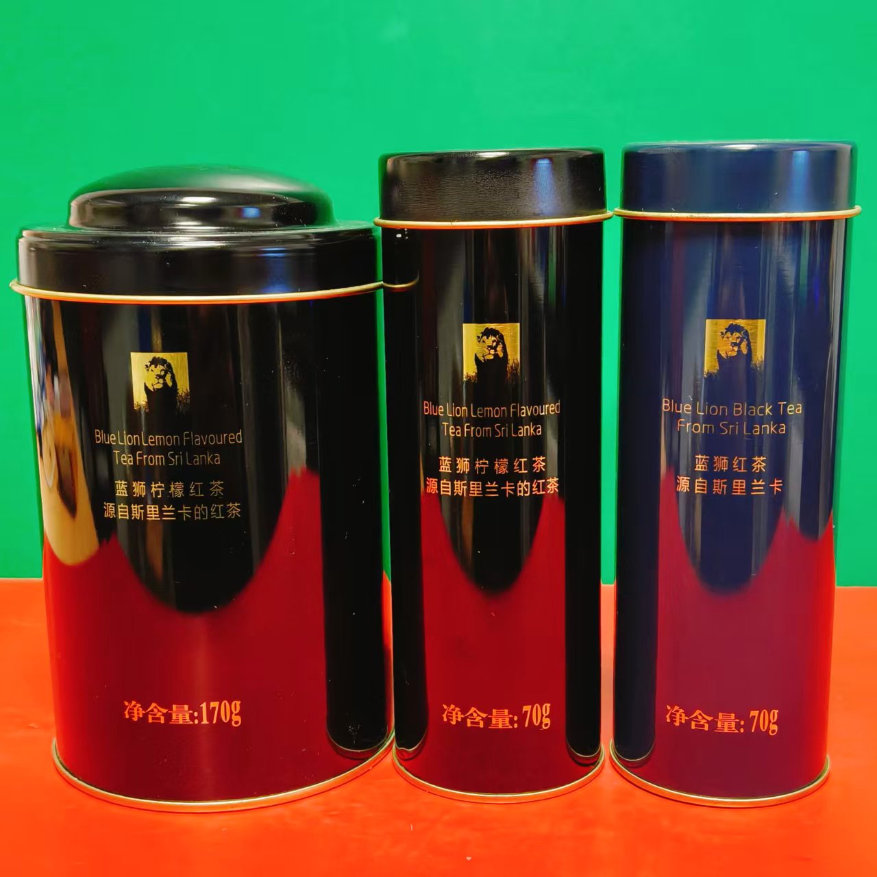 斯里兰卡进口蓝狮柠檬味原味红茶70g罐装 代用茶冲泡固体饮料茶叶