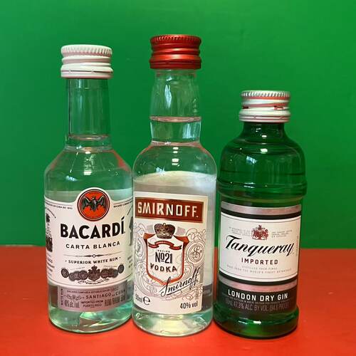 特价售卖 百加得白朗姆酒斯米诺伏特加添加利伦敦干味金酒50ml