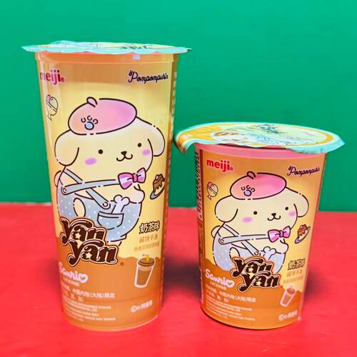 临期特价 Meiji/明治欣欣杯奶茶味蘸酱饼干条25g-50g杯装休闲零食