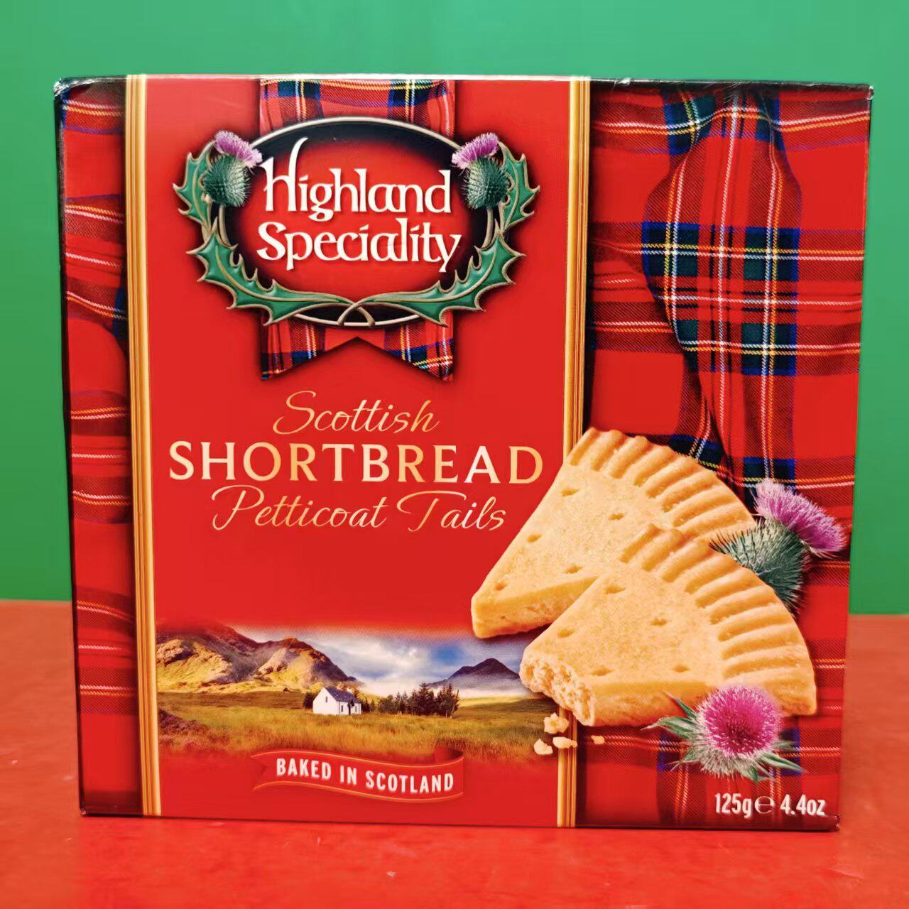 临期特价英国进口苏格兰甜酥三角饼干125g盒装下午茶休闲零食点心