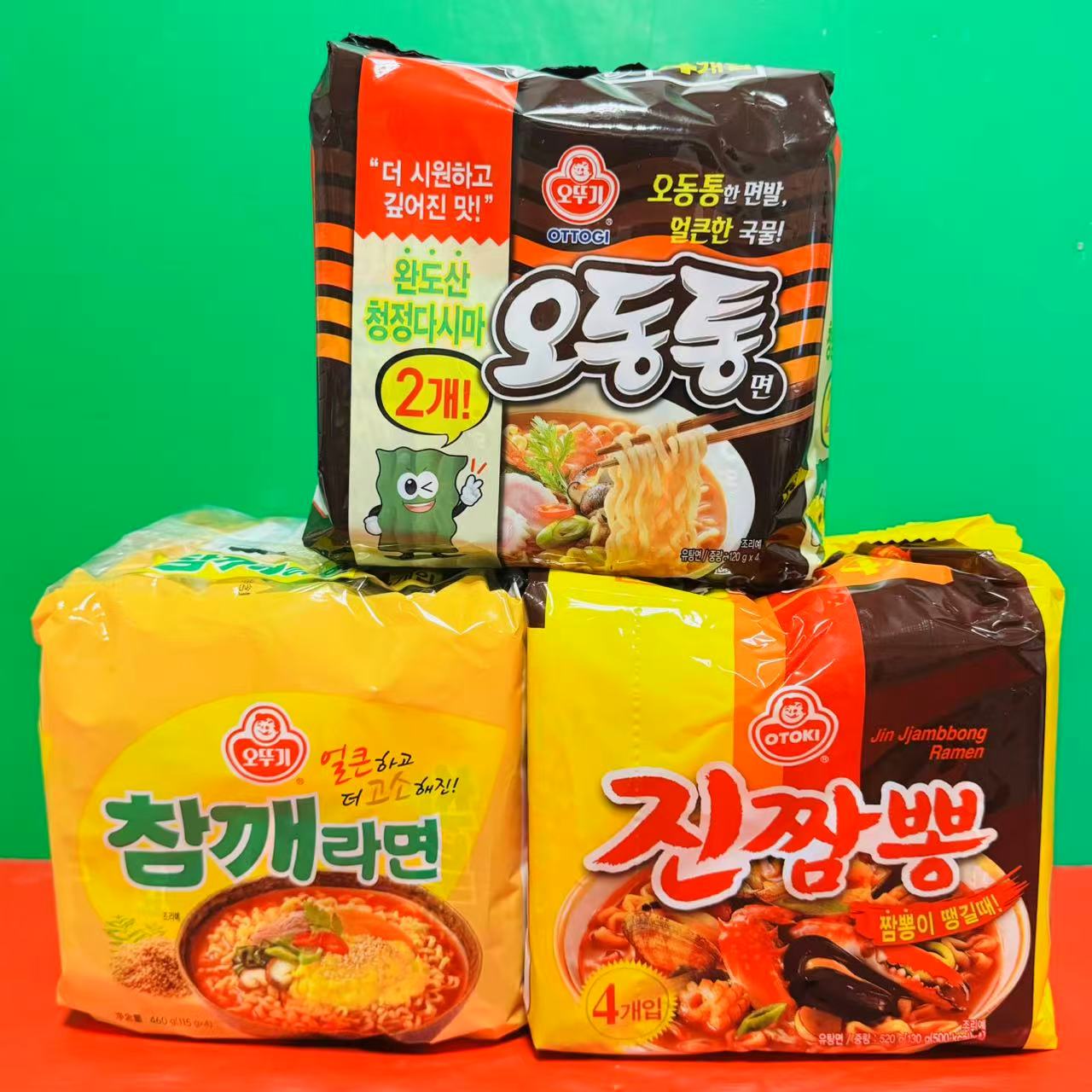 韩国进口不倒翁芝麻拉面金海鲜面乌龙面袋装方便速食宵夜韩式拉面