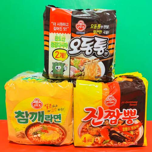 韩国进口不倒翁芝麻拉面金海鲜面乌龙面袋装方便速食宵夜韩式拉面