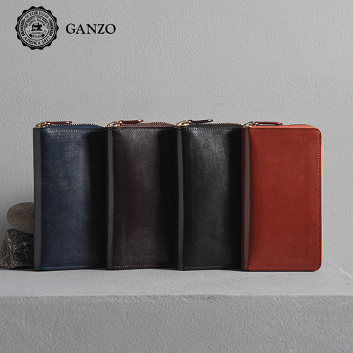 花田笔店 日本GANZO马缰皮四支装笔袋手工皮具笔袋文具袋