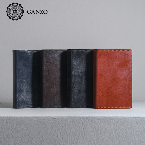 花田笔店 日本GANZO马缰皮M5二折手账手工制作皮具笔记本