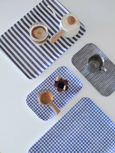 ins风日本树脂亚麻玄关托盘