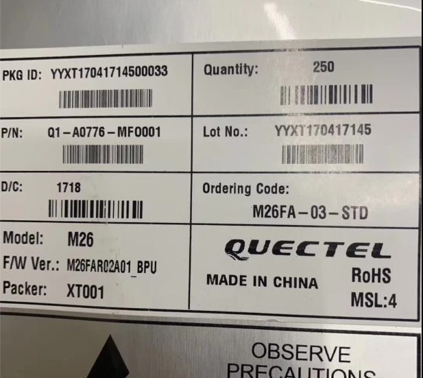 QuecteL移远M26 GSM/GPRS通信模块 M26FA-03-STD超小体积工业级