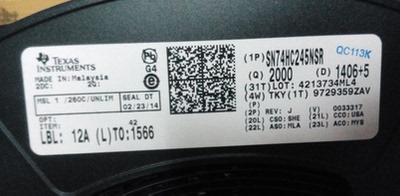 SN74HC245NSR，SN74LVC1G00DCKR，全新原装，只做原装，有现货。