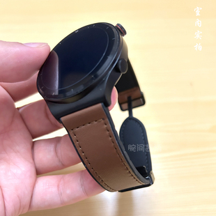 适用Amazfit华米gtr4表带gts皮质磁吸GTR3/2腕带pop跃我2e可调pro