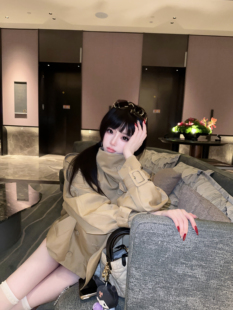 Eva君君酱英伦复古Ac*e立领廓形双排扣风衣外套女宽松休闲上衣