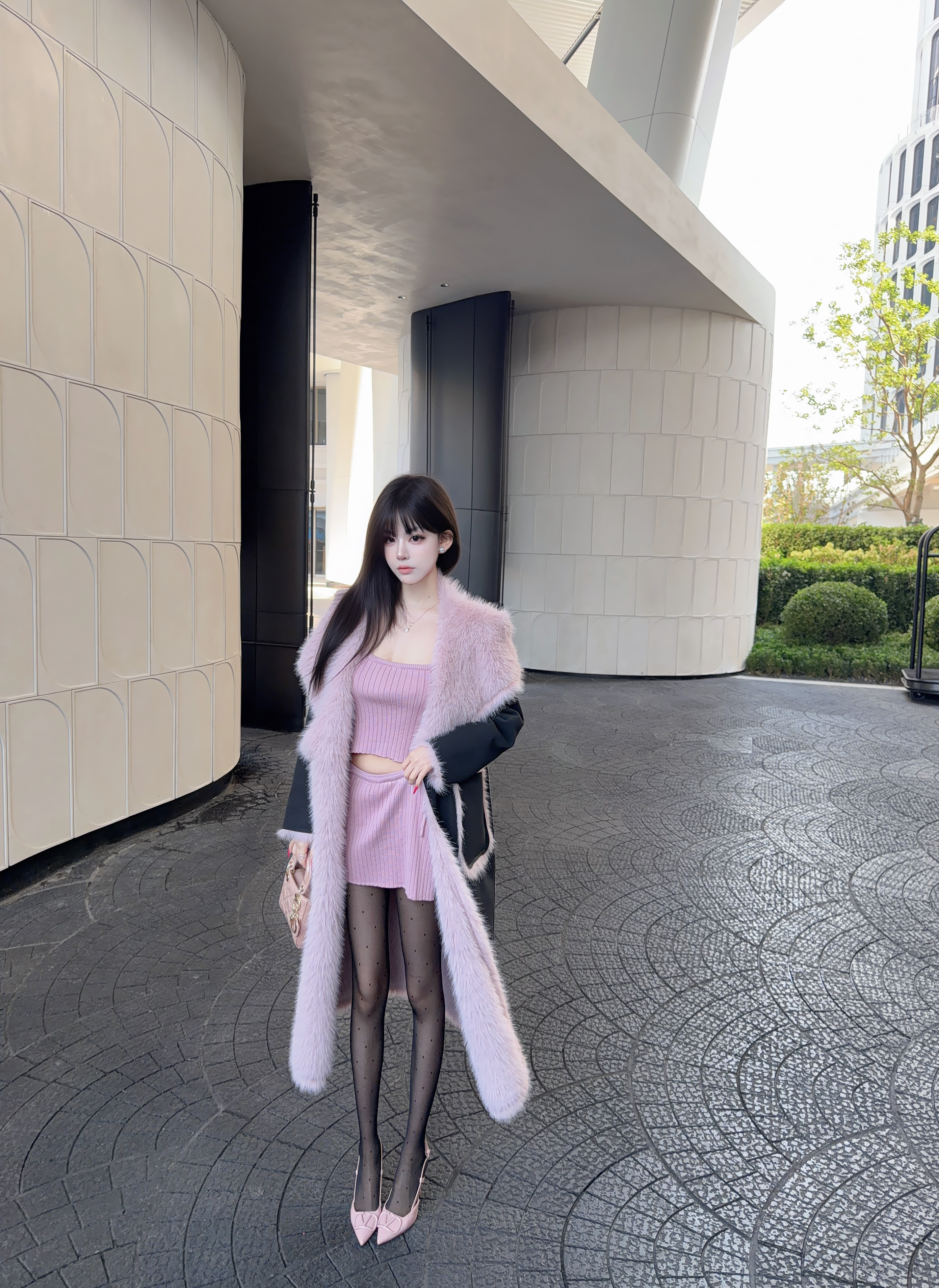 Eva君君酱小香皮毛一体黑粉环保皮草毛毛外套女中长款双面大衣韩,女装/女士精品,皮草,淘宝优惠券,粉丝福利购,淘宝优惠卷