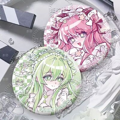 小粉蛋小绿高颜值自制徽章蛋仔派对吧唧58谷子物料送朋友收藏挂饰