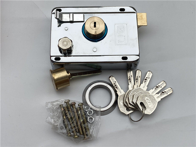 9219外装锁 地下室车库门铁门锁不带边纯铜锁芯纯铜舌头