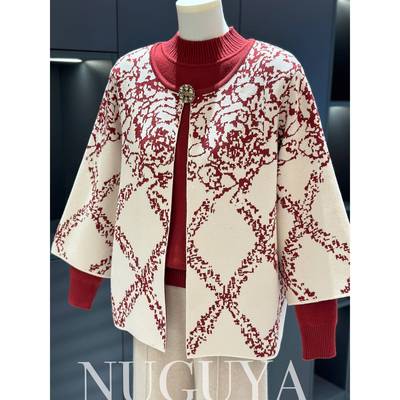 中老年婆婆针织衫女套装2025年春秋新款妈妈装休闲奶奶毛衣两件套