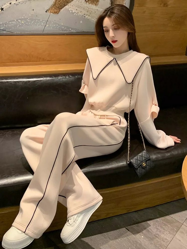运动套装女秋季学生韩版宽松显瘦时尚洋气小个子卫衣休闲两件套潮