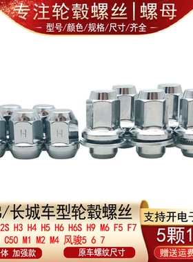 适用哈弗H1 H2 H3 H4 H5 H6 H2S H9 M6 F5 F7轮胎螺丝帽轮毂螺母