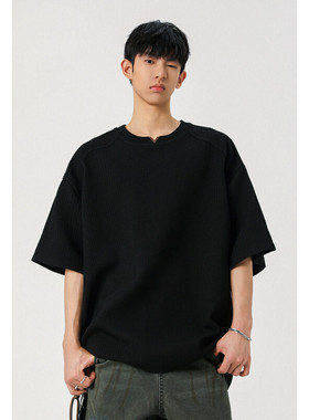 2025 夏季新款 港风无影墙大码蛇形布V领T恤M-5X HT25287-特P25