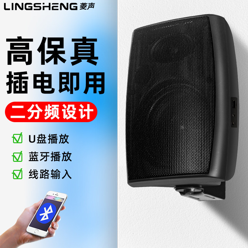 菱声蓝牙壁挂音箱会议有源音响喇叭挂墙无线舞蹈室店铺门头音柱