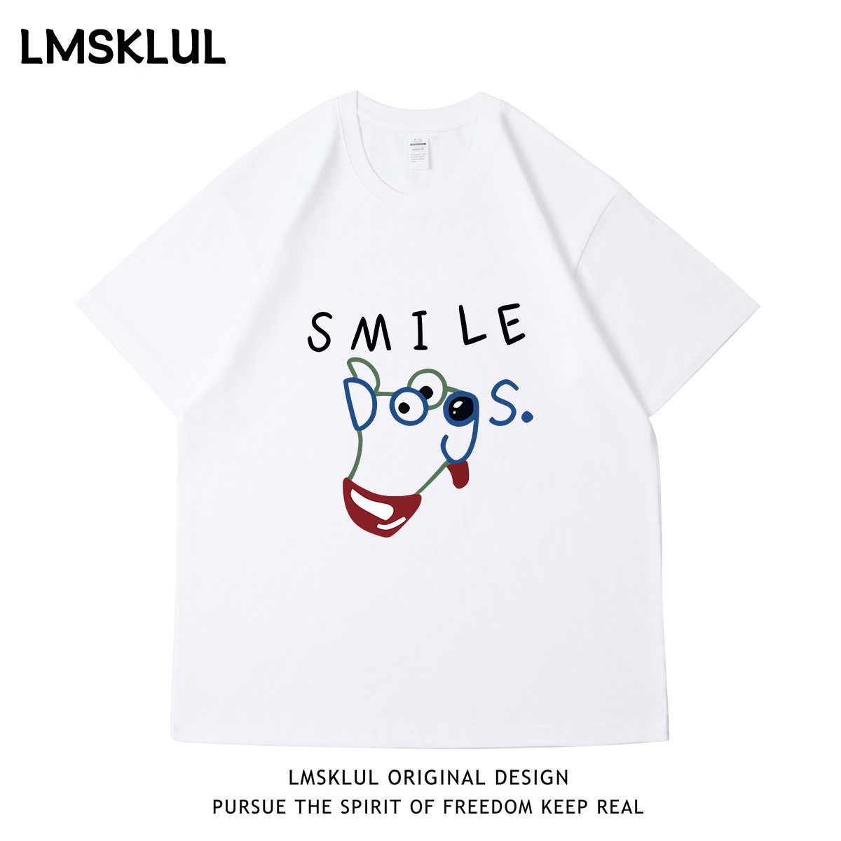 LMSKLUL美式复古白色短袖t恤女棉夏2026新款爆款宽松慵懒风半袖