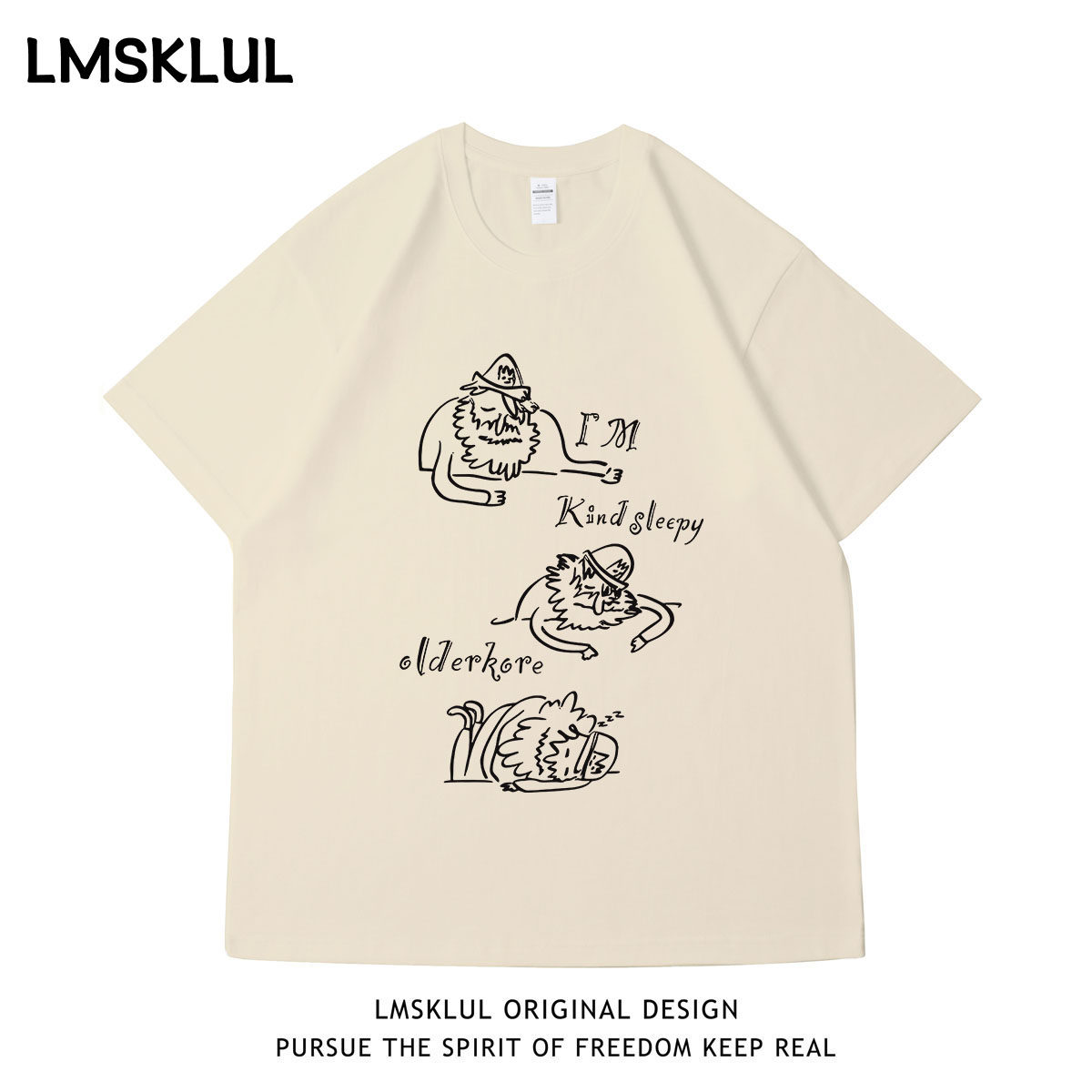 LMSKLUL白色美式复古夏季2026新款短袖T恤女宽松小个子ins国潮牌