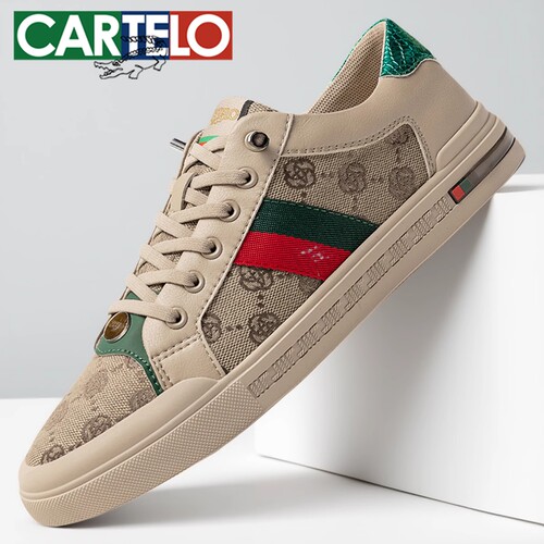 卡帝乐鳄鱼男鞋2026新款潮流男士平底布面透气休闲鞋运动百搭板鞋