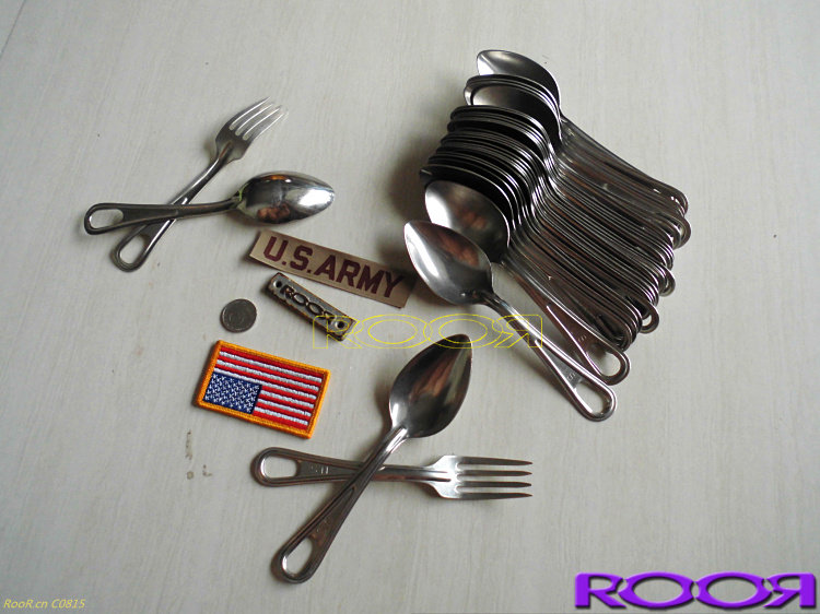 美军 USA 原品 USA 不锈钢 饭勺  餐具 美军公发餐勺