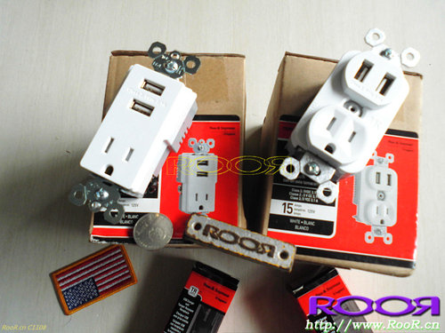 美国USA PS P&S  Pass & Seymour USB 美标15A插座2口 USB 5V输出