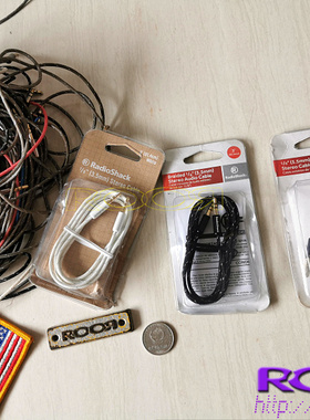 美国 USA Radio-Shack 3.5 音频线 编织尼龙线材 凯夫拉抗拉 