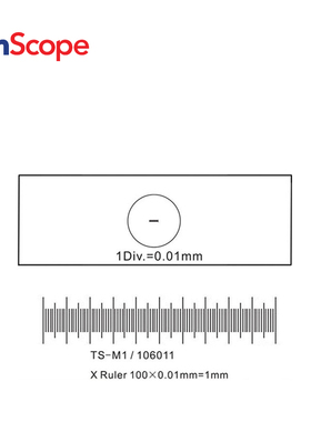 AmScope 用于USB相机0.01mm台式千分尺的显微镜载物台校准载玻片