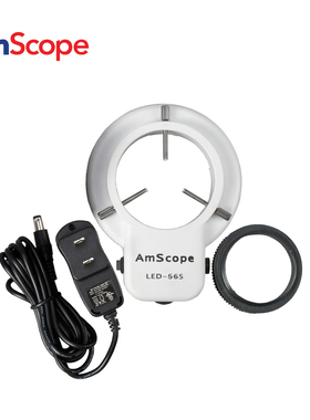 AmScope 体视显微镜辅助光源LED环形灯正白光亮度可调送转接口