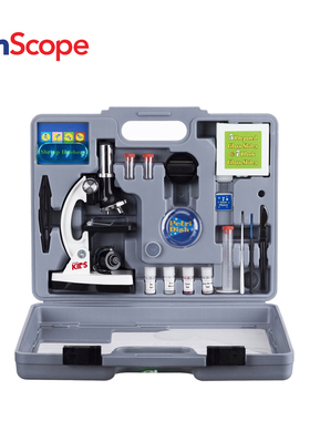 AmScope 120X-1200X儿童显微镜科学实验 万物杂志推荐 儿童节礼物