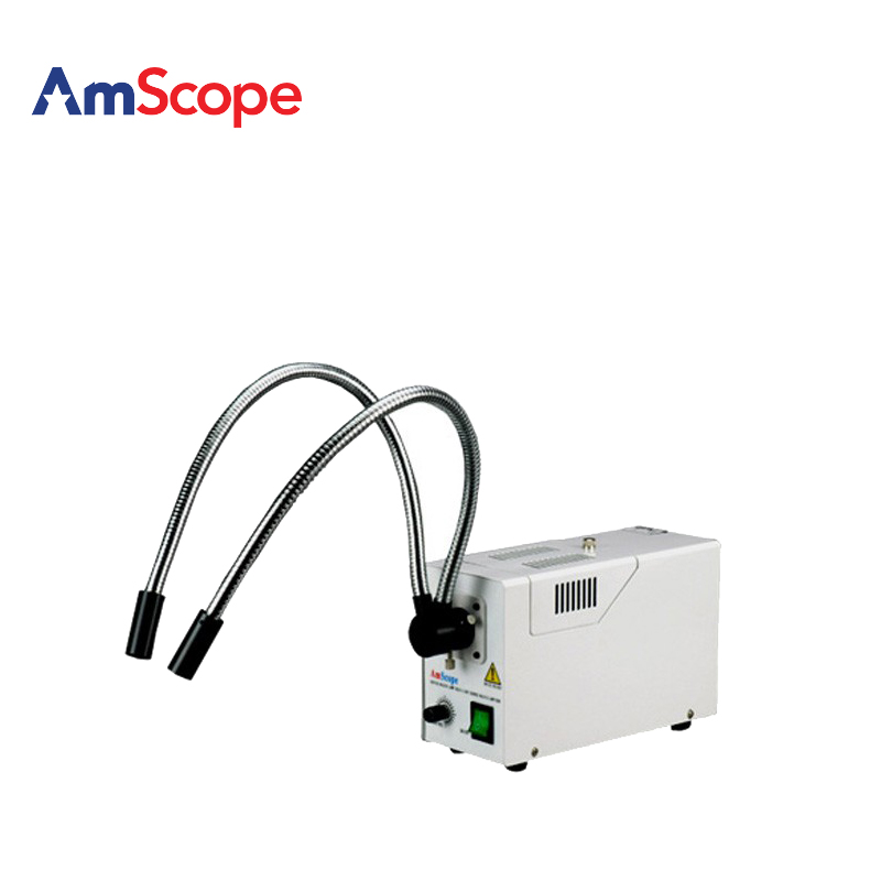 AmScope 150W光纤双鹅颈显微镜照明器