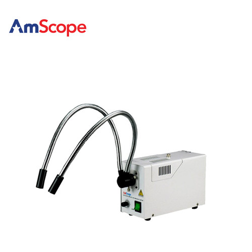 AmScope 150W光纤双鹅颈显微镜照明器