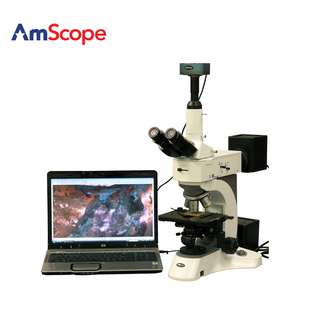 1000万像素数码 AmScope 暗场偏光金相显微镜 2500X 相机 50X