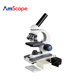 AmScope 40X-1000X家庭学校C＆F复合显微镜+25个准备的玻片