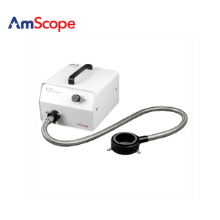 AmScope 150W 光纤显微镜照明器显微镜灯 带环形灯