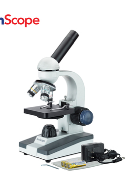 AmScope 40X-1000X复合生物显微镜学生家庭学校科学实验光学镜头